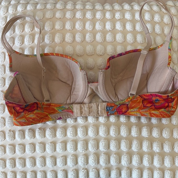 Vintage 2003 Y2K Floral Multicolor Underwire Push Up Women's Bra - Picture 3 of 6